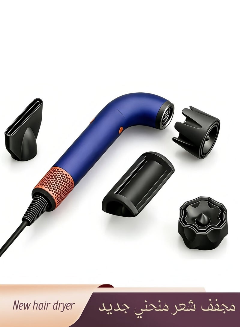 New High-Speed Ionic Hair Dryer with Curved Nozzle, Professional Negative Ion Blow Dryer for Home Use, Salon-Quality Styling Tool - Image 1